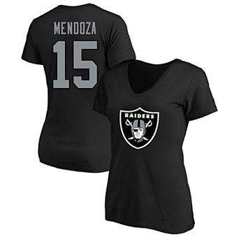Women's Fanatics Fernando Mendoza Black Las Vegas Raiders Plus Size Name & Number V-Neck T-Shirt