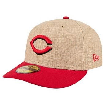 Men's New Era Natural/Red Cincinnati Reds Twine 59FIFTY Fitted Hat