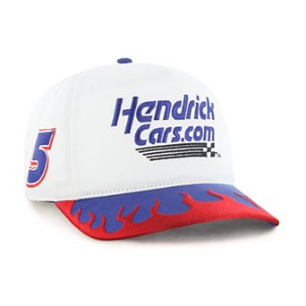 Men's '47 White/Red Kyle Larson Flame Hitch Adjustable Hat