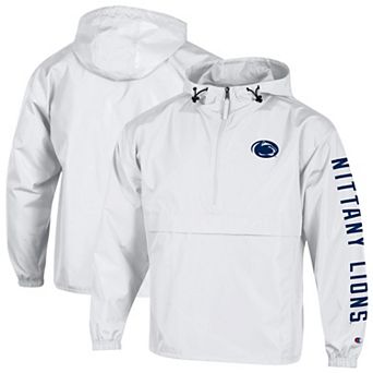 Men's Champion White Penn State Nittany Lions Cloud Packable Half-Zip Hooded Jacket
