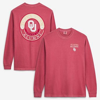Men's Crimson Oklahoma Sooners Circle Seal Alumni Long-Sleeve T-Shirt