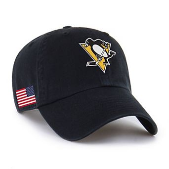 Unisex '47 Black Pittsburgh Penguins Heritage Flag Clean Up Adjustable Hat