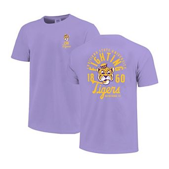 Youth Purple LSU Tigers Comfort Colors Mascot Overlay T-Shirt