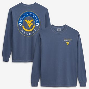 Men's Navy West Virginia Mountaineers Circle Seal Alumni Long-Sleeve T-Shirt