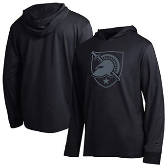 Men's Champion Black Army Black Knights Tonal All-Star Long Sleeve Hooded T-Shirt