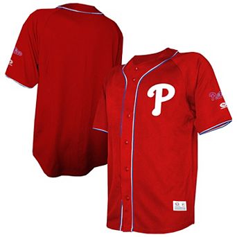 Men's Stitches Red Philadelphia Phillies Team Color Full-Button Fashion Jersey