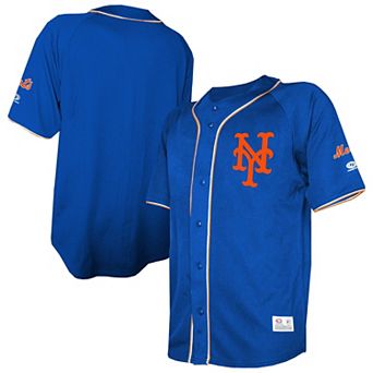Men's Stitches Royal New York Mets Team Color Full-Button Fashion Jersey