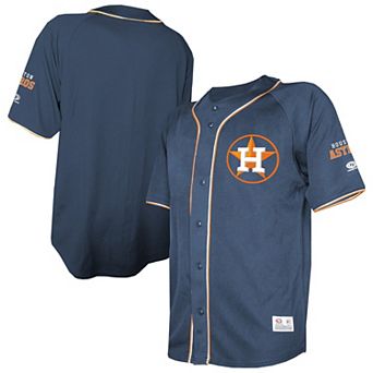 Men's Stitches Navy Houston Astros Team Color Full-Button Fashion Jersey