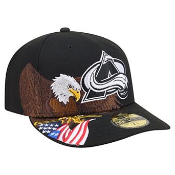 Men's New Era Black Colorado Avalanche Freedom Pre-Curved 59FIFTY Fitted Hat