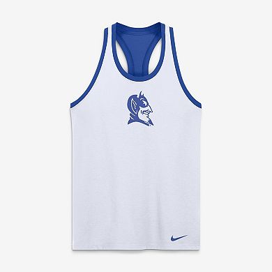 Women's Nike White Duke Blue Devils Racerback Tank Top