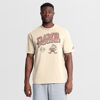 Men's Nike Natural Cleveland Browns Vintage Mod Blown Away Max90 T-Shirt