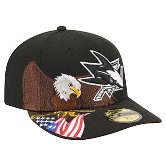 Men's New Era Black San Jose Sharks Freedom Pre-Curved 59FIFTY Fitted Hat