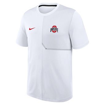 Men's Nike White Ohio State Buckeyes 2026 Sideline UV Dri-FIT Coaches Shirt