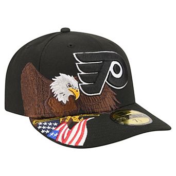 Men's New Era Black Philadelphia Flyers Freedom Pre-Curved 59FIFTY Fitted Hat