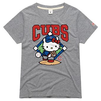 Women's Homage Gray Chicago Cubs Hello Kitty x MLB Tri-Blend T-Shirt