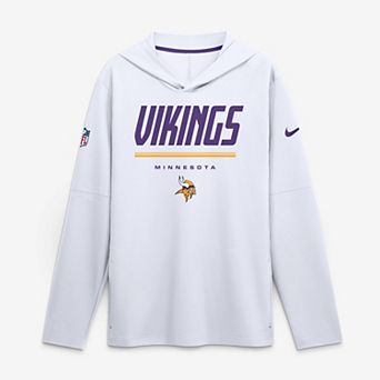 Men's Nike White Minnesota Vikings Sideline Game On Lightweight Long Sleeve Hooded Dri-FIT Top