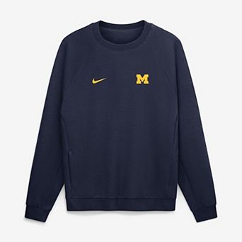 Men's Nike Navy Michigan Wolverines Premium Performance Raglan Dri-FIT Sweatshirt