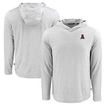 Men's Cutter & Buck Gray Alabama Crimson Tide Coastline Epic Comfort Eco Recycled Long Sleeve Hoodie T-Shirt