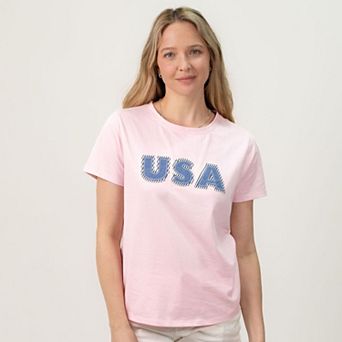 Club 76 Pink Patchwork USA Tee