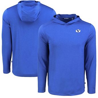 Men's Cutter & Buck Royal BYU Cougars Coastline Epic Comfort Eco Recycled Long Sleeve Hoodie T-Shirt