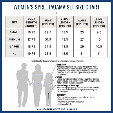 Spree Young Women's Cami Tank Top and Short Pajama Sleep Set