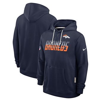 Men's Nike Navy Denver Broncos Sideline Standard Issue Top Prospect Dri-FIT Hoodie