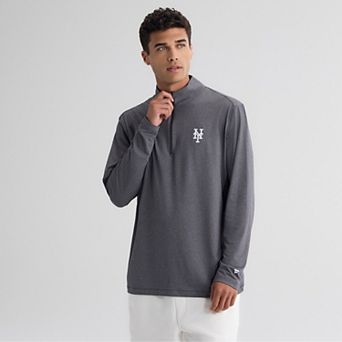 Men's Fanatics Charcoal New York Mets Clutch Quarter-Zip Pullover