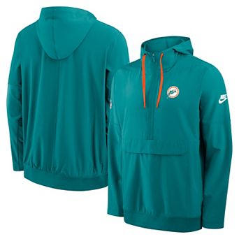 Men's Nike Aqua Miami Dolphins Alt Anorak Half-Zip Hooded Jacket