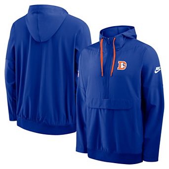 Men's Nike Royal Denver Broncos Alt Anorak Half-Zip Hooded Jacket