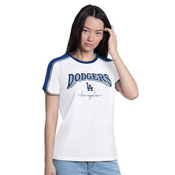Women's G-III 4Her by Carl Banks White Los Angeles Dodgers First Lane Fashion T-Shirt