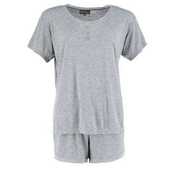Daisy Fuentes Women's Plus Size Short Sleeve Pointelle Pajama Set