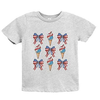 Patriotic Ice Cream Stacked Coquette - Youth Short Sleeve Graphic T-Shirt
