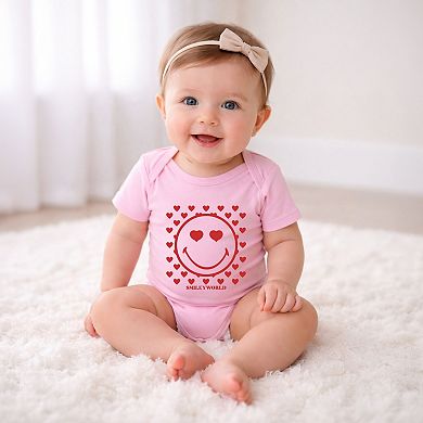SmileyWorld Smiley Face Hearts - Infant Short Sleeve Graphic Bodysuit