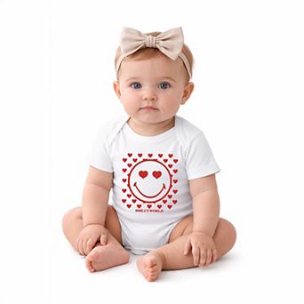 SmileyWorld Smiley Face Hearts - Infant Short Sleeve Graphic Bodysuit