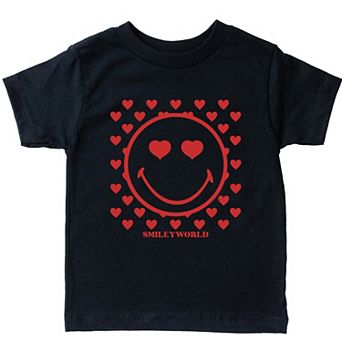 SmileyWorld Smiley Face Hearts - Toddler Short Sleeve Graphic T-Shirt