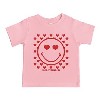 SmileyWorld Smiley Face Hearts - Toddler Short Sleeve Graphic T-Shirt