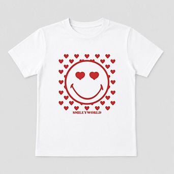SmileyWorld Smiley Face Hearts - Toddler Short Sleeve Graphic T-Shirt