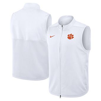 Men's Nike White Clemson Tigers Primetime Victory Therma-FIT Full-Zip Vest