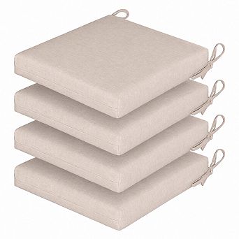 4 Pack Outdoor Square Seat Cushions Water Resistant UV Resistant High Density Foam