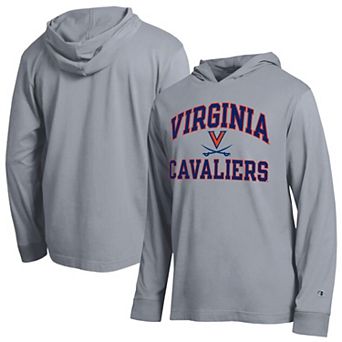 Men's Champion Heather Gray Virginia Cavaliers High Motor All-Star Long Sleeve Hooded T-Shirt