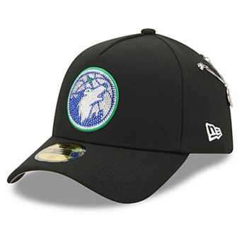 Men's New Era Black Minnesota Timberwolves 2026 NBA Draft On-Stage Crystal A-Frame 59FORTY Fitted Hat
