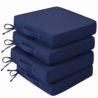 4 Pack Outdoor Patio Chair Cushions Waterproof Fade Resistant with Handles and Ties
