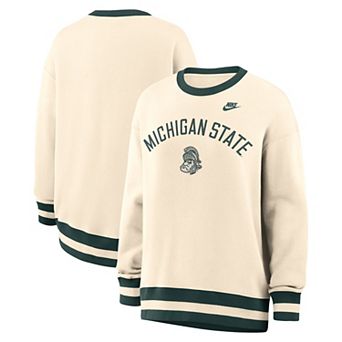 Women's Nike Natural Michigan State Spartans Oversized Legacy Arch Phoenix Sweatshirt