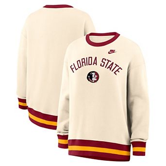 Women's Nike Natural Florida State Seminoles Oversized Legacy Arch Phoenix Sweatshirt