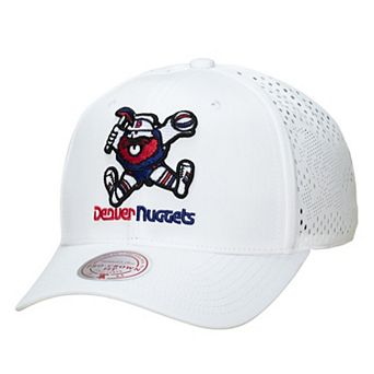 Men's Mitchell & Ness White Denver Nuggets Perfect Lightweight Pro Crown Adjustable Hat