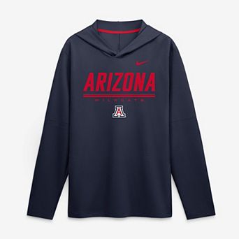 Men's Nike Navy Arizona Wildcats 2026 Sideline Lightweight Long Sleeve Hooded Dri-FIT Top