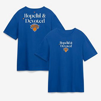 Men's Fanatics Blue New York Knicks Hopeful & Devoted Legacy Cotton T-Shirt