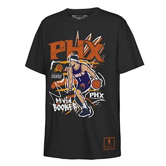Youth Mitchell & Ness Devin Booker Black Phoenix Suns Chalked Up Player T-Shirt