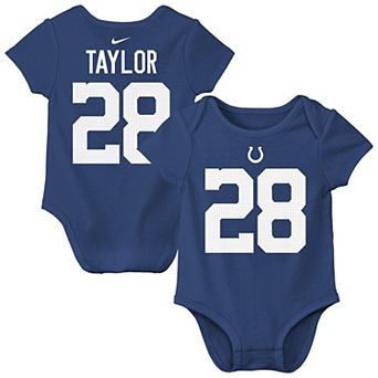 Infant Nike Jonathan Taylor Royal Indianapolis Colts Name & Number Bodysuit