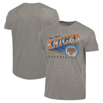 Men's Champion Gray New York Knicks Shooting Tri-Blend T-Shirt